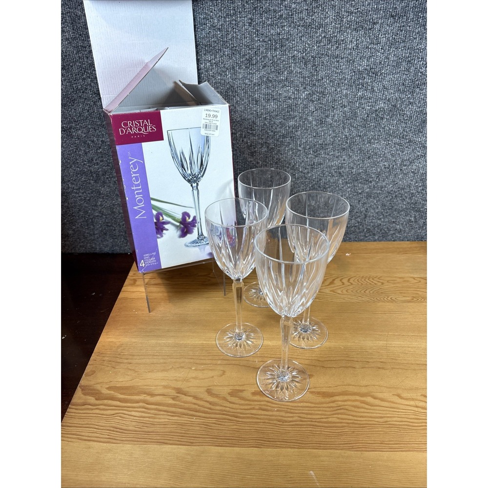 4~Cristal D'Arques -Monterey Water Goblet~6 3/4 oz.‎